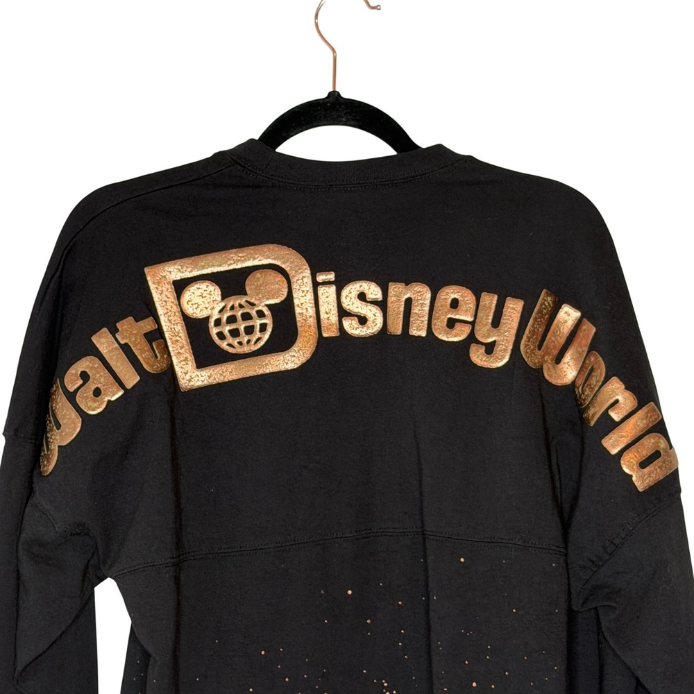 Disney Parks Spirit‎ Jersey Black Rose Gold Splatter Walt Disney World XS